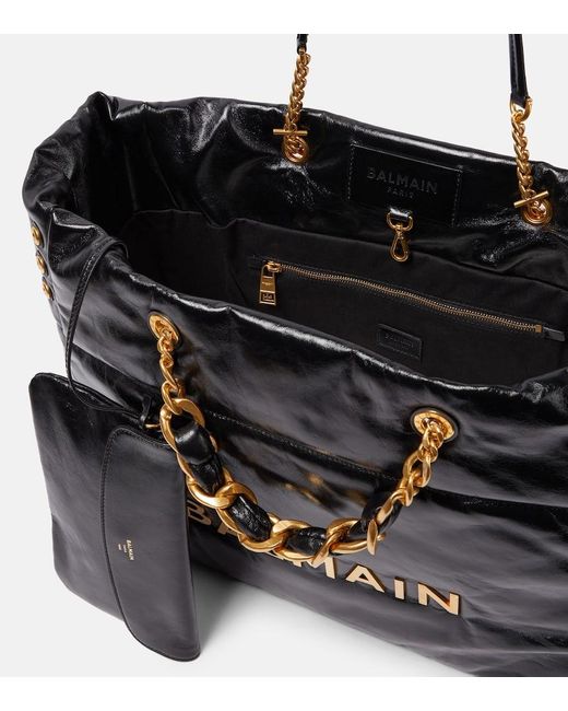 Balmain 1945 Padded Leather Tote Bag in Black Lyst