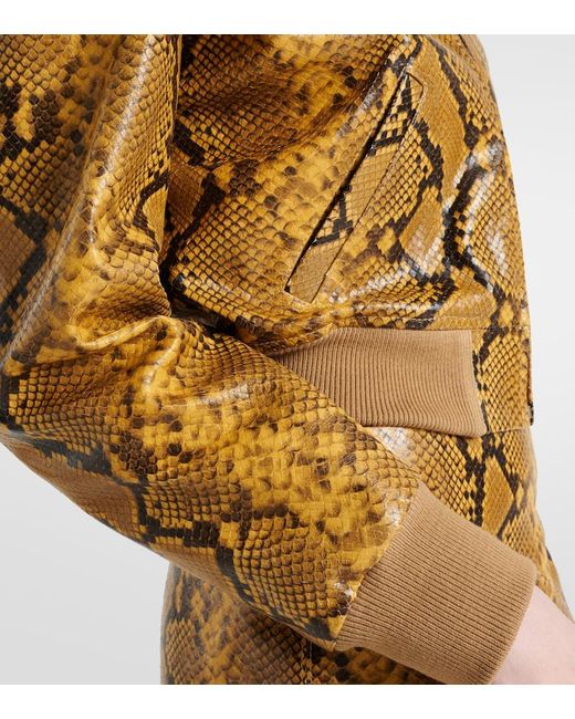 Isabel Marant Metallic Cerem Snake-Effect Leather Bomber Jacket