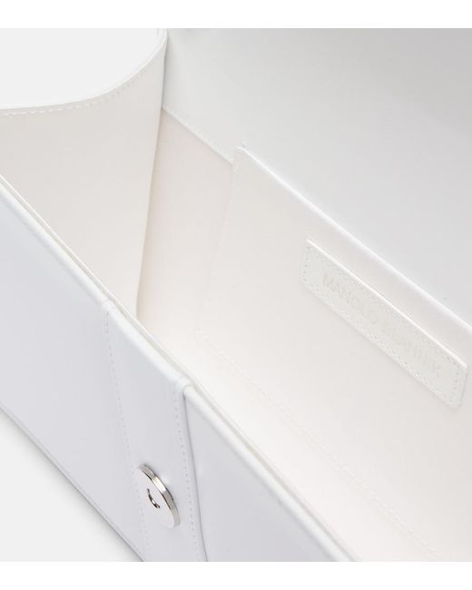 Manolo Blahnik White Maygot Leather Clutch