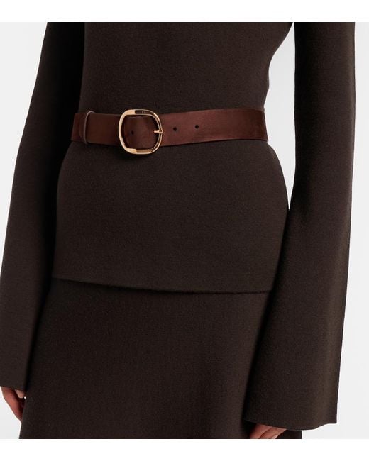 Gabriela Hearst Brown Elster Suede Belt