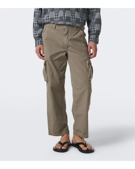 ERL Gray Cotton Seersucker Cargo Pants for men