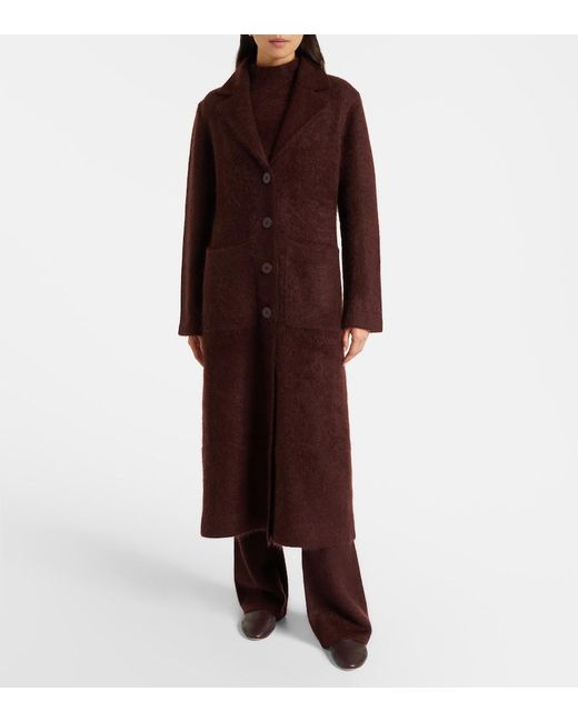 Dorothee Schumacher Purple Fluffy Statement Wool-Blend Coat