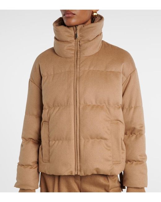 Max Mara Brown Wendbare Daunenjacke Diego Aus Kamelhaar