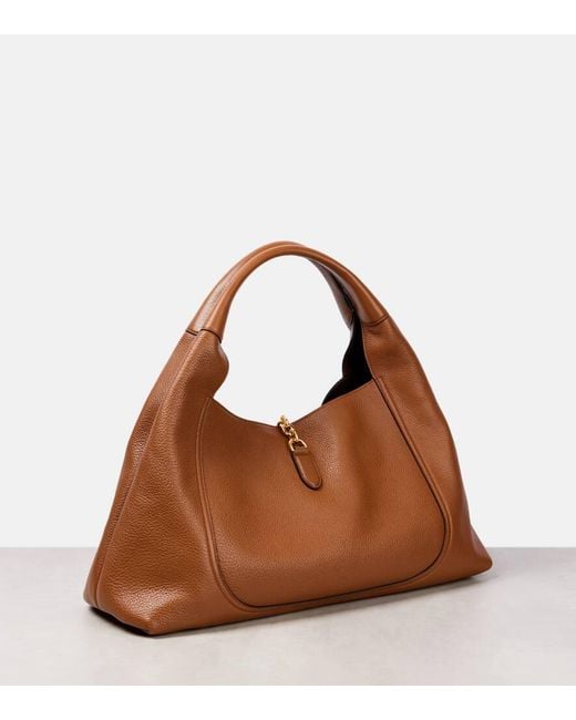Gucci Brown Softbit Large Leather Shoulder Bag