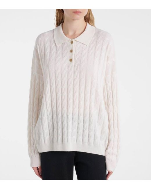 Pull Polo Magnolie En Cachemire Lisa Yang en coloris White