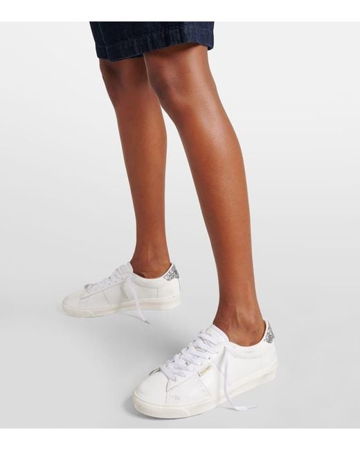 スニーカー Golden  Deluxe Brand Matchstar Leather Sneakers Golden Goose Matchstar Glitter Leather Sneakers in White | Lyst