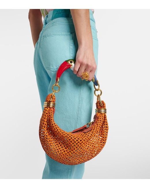 Chloé Brown Bracelet Small Woven Leather Shoulder Bag