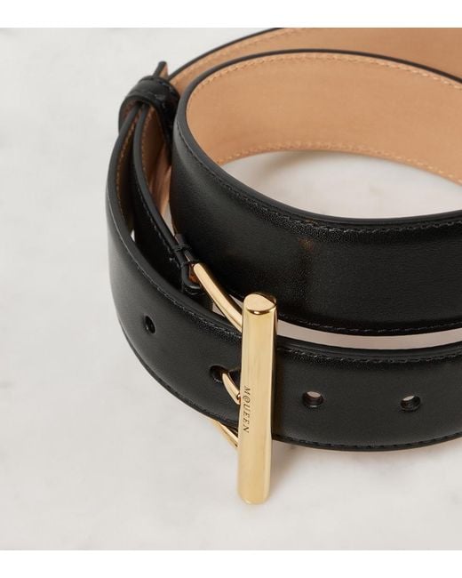 McQueen Black T-Bar Hip Leather Belt