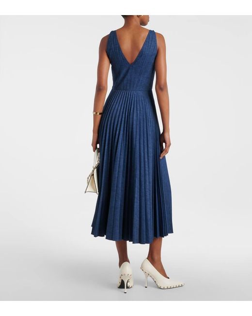 Valentino Blue Maxikleid Vgold Aus Chambray