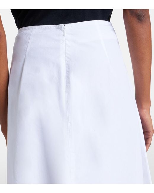 Citizens of Humanity White Emi Cotton Poplin Midi Skirt