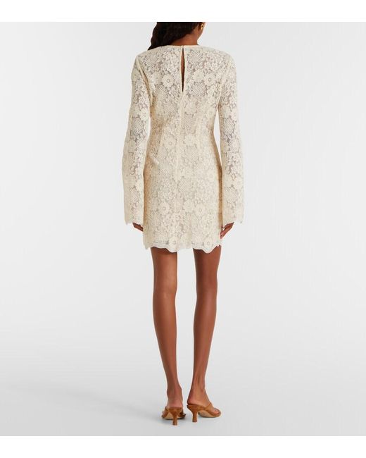 Veronica Beard Natural Teresia Embroidered Tulle Minidress