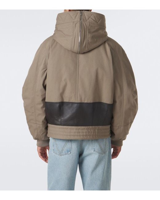 Bottega Veneta Natural Leather-Trimmed Cotton Canvas Jacket for men