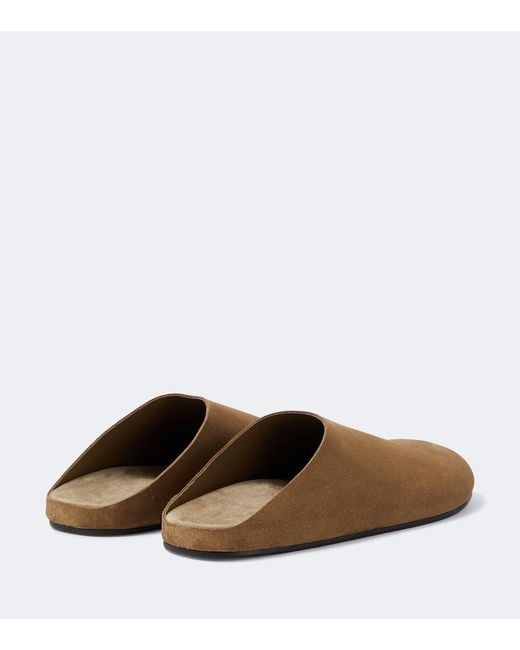The Row Brown Hudson Suede Mules for men
