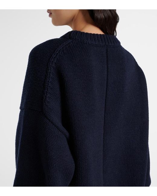The Row Blue Ophelia Wool And Cashmere Sweater