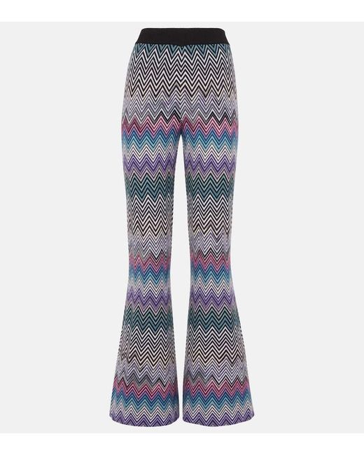 Missoni Blue Zig Zag Flared Pants