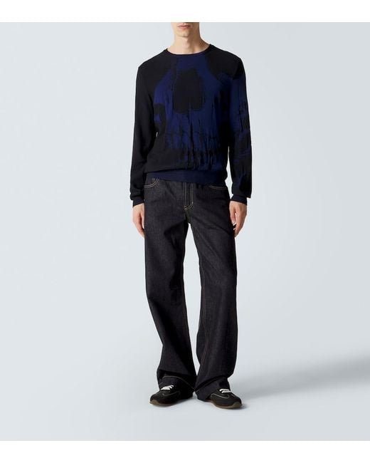 McQueen Black Ec1 Suede-Trimmed Sneakers for men