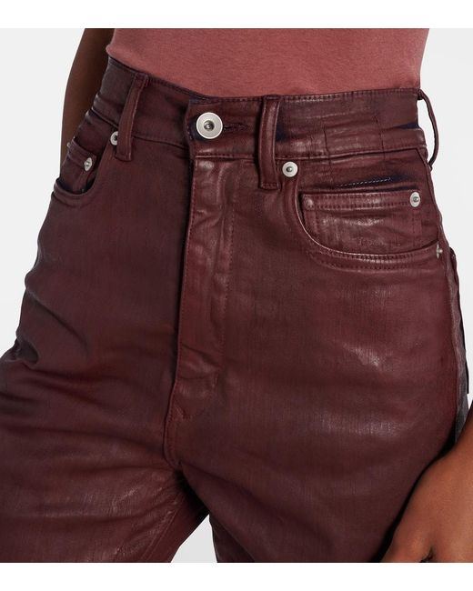 Rick Owens Purple Bolan High-Rise Bootcut Jeans