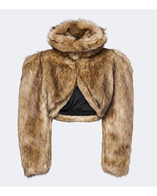 David Koma Natural Cropped Turtleneck Jacket