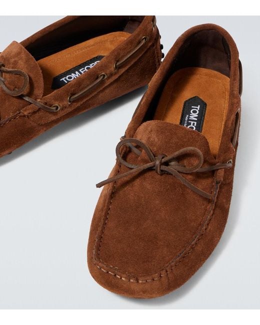 Tom Ford Brown Rod Suede Driving Shoes for men