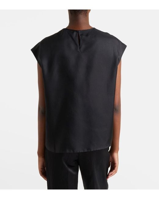 Asceno Black Dasha Silk Twill Top