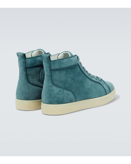 Baskets Louis En Daim Christian Louboutin pour homme en coloris Blue