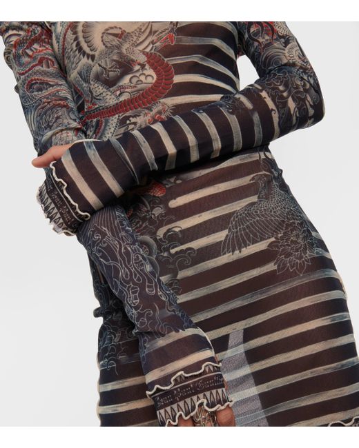 Robe courte marinière Jean Paul Gaultier en coloris Gray