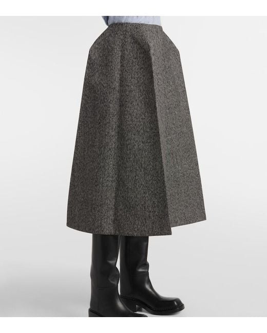 Prada Gray Wool Maxi Skirt
