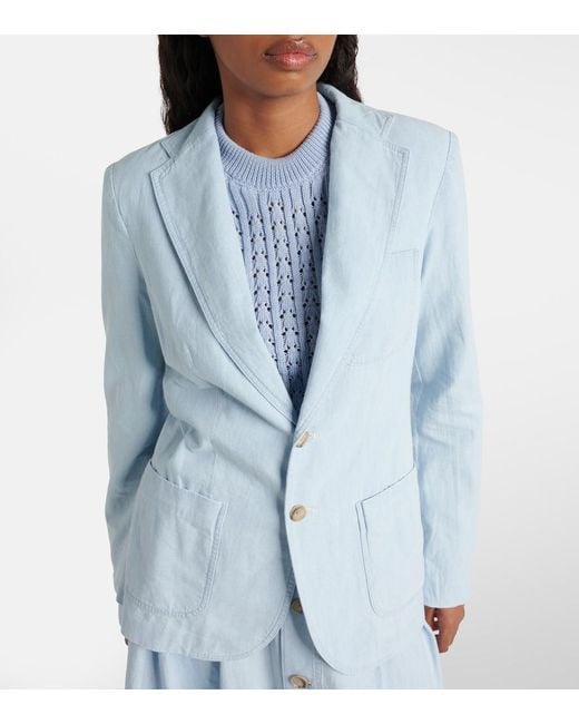 Polo Ralph Lauren Blue V-Neck Denim Blazer