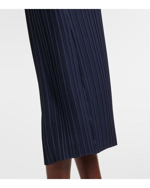 Vince Blue Pleated Midi Skirt