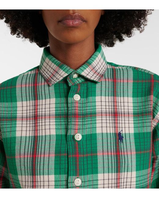 Polo Ralph Lauren Green Plaid Cotton Twill Shirt
