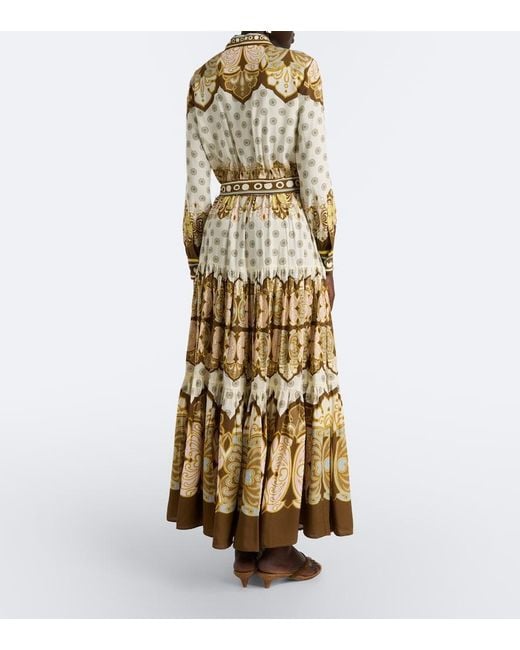LaDoubleJ Metallic Bellini Printed Voile Shirt Dress
