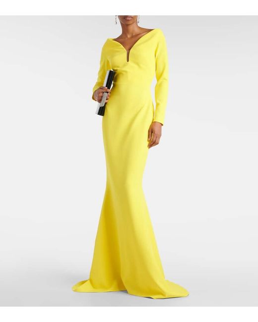 Vestido de fiesta Wilson de crepe Safiyaa de color Yellow