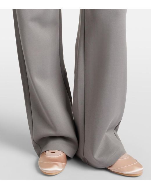 Max Mara Gray Cotton-Blend Wide-Leg Sweatpants