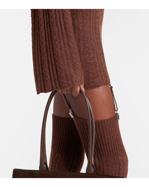 AYA MUSE Brown Cable-Knit Minidress And Tights Set