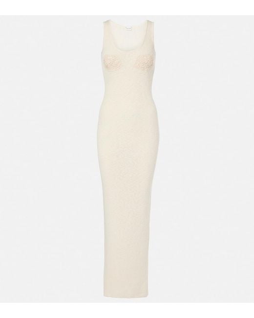 Magda Butrym White Crochet Linen And Cotton Maxi Dress