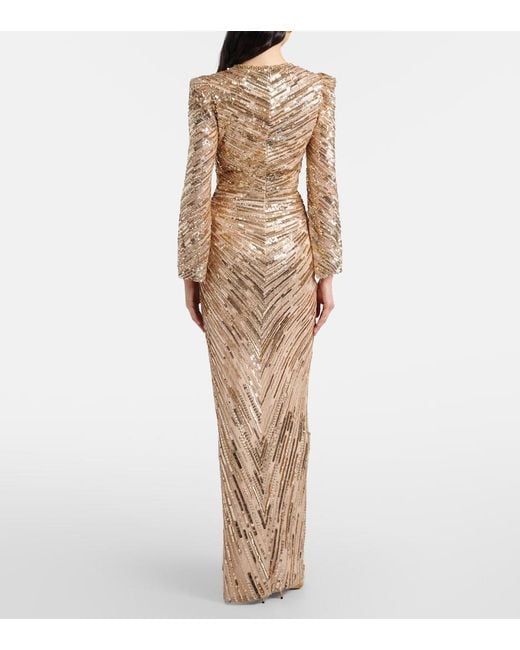 Jenny Packham Natural Darcy Embellished Gown