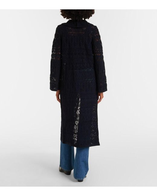 Dorothee Schumacher Black Cotton-Blend Crochet Coat