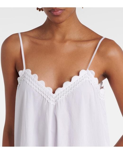 Juliet Dunn White Cotton Midi Dress