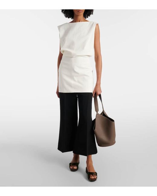 Khaite Brown Lotus Small Leather Tote Bag