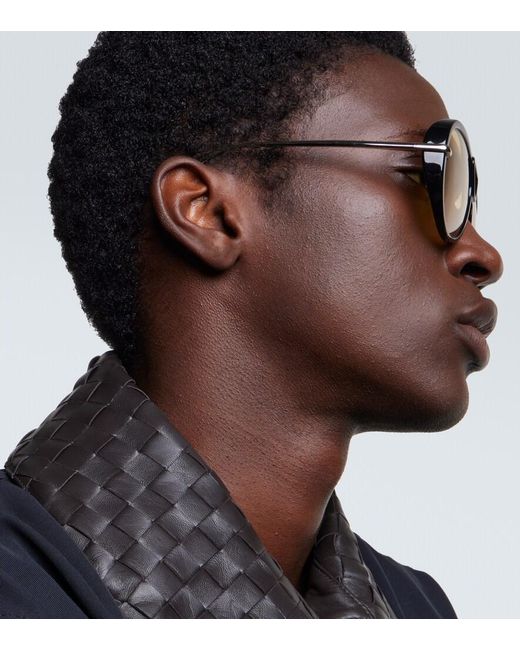 Bottega Veneta Brown Classic Aviator Sunglasses for men