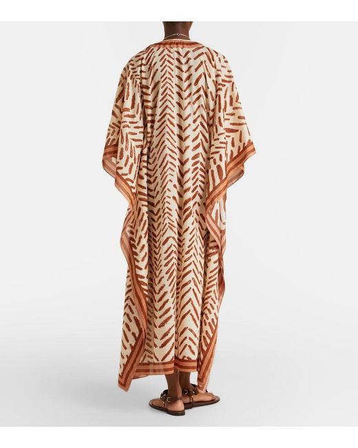 Johanna Ortiz White Printed Cotton Kaftan
