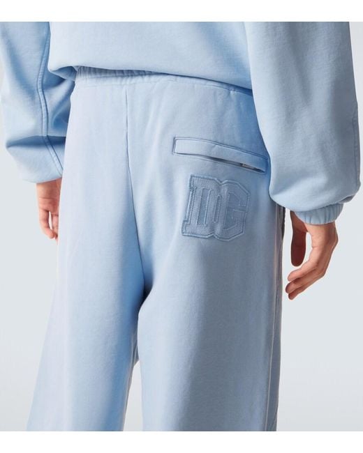 Dolce & Gabbana Blue Cotton Jersey Sweatpants for men