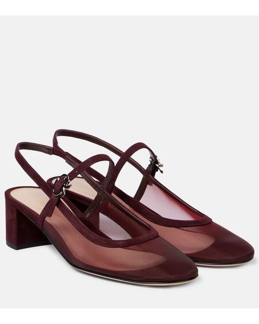 Gianvito Rossi Brown Francoise 45 Slingback Mary Jane Pumps