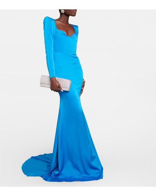 Alex Perry Blue Crepe Gown