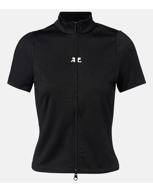 Courreges Black Top Interlock Aus Jersey