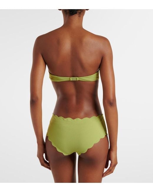 Marysia Swim Green Lisbon Scalloped Bikini Top