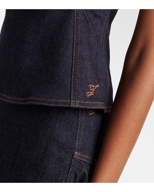 Jacquemus Blue Lavoir De-Nimes Denim Halterneck Top