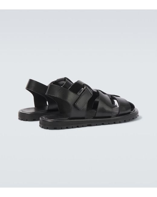 Studio Nicholson Black Sandom Leather Sandals for men