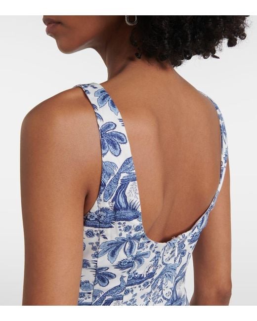 Staud Blue Wells Floral Cotton Minidress