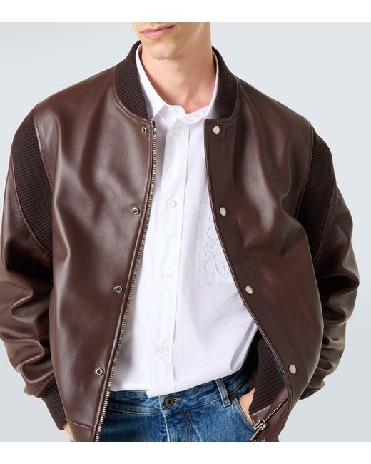 Loewe Bomberjacke Anagram Aus Leder in Brown für Herren